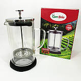 Френч-прес для приготування чаю Con, Скляний чайник для кави та чаю Френч-прес кафе KA-75, фото 8