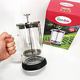 Френч-прес для приготування чаю Con, Скляний чайник для кави та чаю Френч-прес кафе KA-75, фото 7