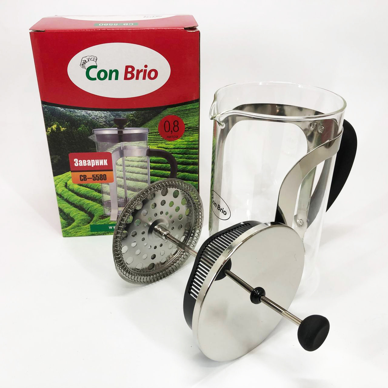 Стильний френч-прес для чаю та кави Con, Заварник френч-прес, Ексклюзивні заварювальні чайники XL-26, фото 1