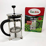 Зручний чайник для заварювання зі скла з ситом, Заварник скляний з пресом, Френч-прес для дому та офісу ZH-35, фото 7