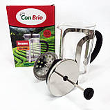 Зручний чайник для заварювання зі скла з ситом, Заварник скляний з пресом, Френч-прес для дому та офісу ZH-35, фото 8