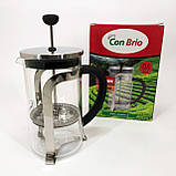 Зручний чайник для заварювання зі скла з ситом, Заварник скляний з пресом, Френч-прес для дому та офісу ZH-35, фото 3