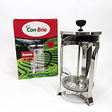 Зручний чайник для заварювання зі скла з ситом, Заварник скляний з пресом, Френч-прес для дому та офісу ZH-35, фото 2