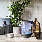 Скляний електрочайник для кухні, Електрочайник з вбудованим елементом нагріву, Тихий електричний чайник XT-94, фото 7