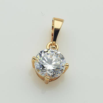 XUPING Кулон Позолота 18к з білим цирконом Висота 1.6см, Ширина 0.9см