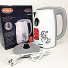 Чайники на підставці, Електричний безшумний чайник з автоматичним відключенням, Електрочайник сталь HJ-92, фото 8