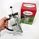 Заварний скляний чайник, Чайники для заварки, Френч-прес з силіконовим кільцем, Френчпрес для кави YO-87, фото 5