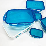 Набір контейнерів UNIQUE UN-1514 5шт. Колір: блакитний AS-48, фото 5