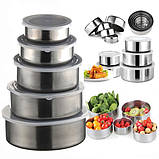 Набір харчових контейнерів Unique UN-1515 5 шт із нержавіючої сталі RF-43, фото 10