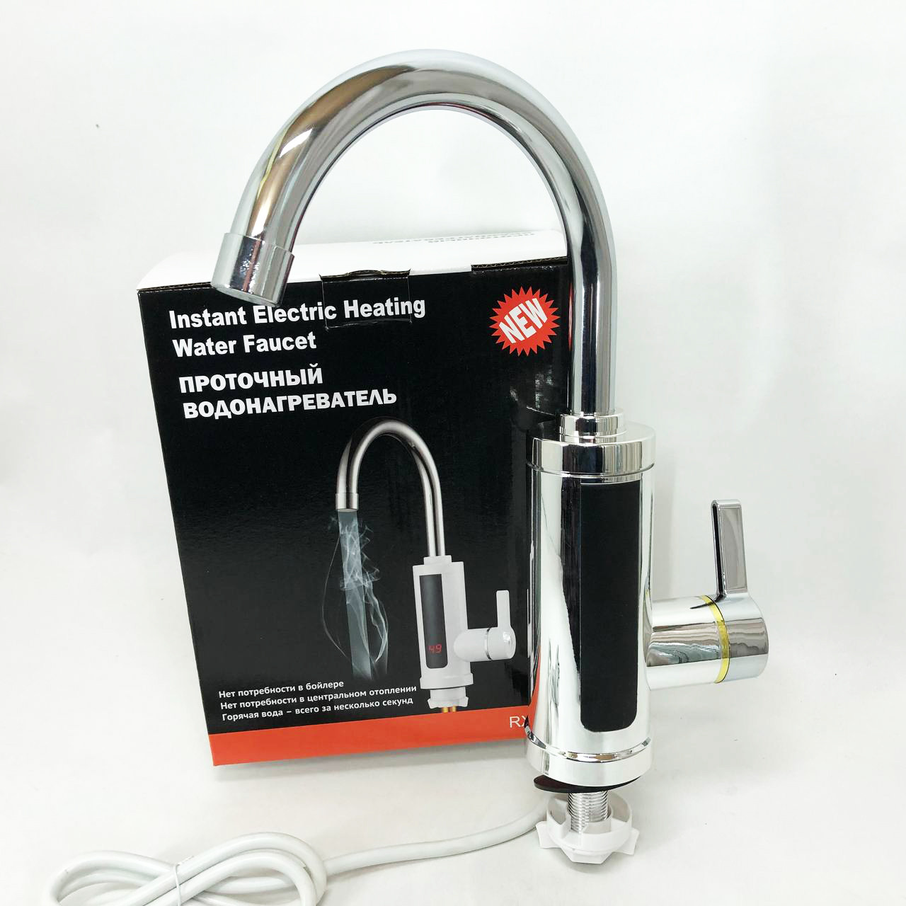 Кран водонагрівач для маленького умивальника Delimano, Кран електроводонагрівач, Миттєвий нагрівач води MD-46, фото 1