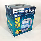 Якісні електрочайник SeaBreeze, Вишуканий чайник, Скляний електрочайник з вбудованим підсвічуванням HB-68, фото 7