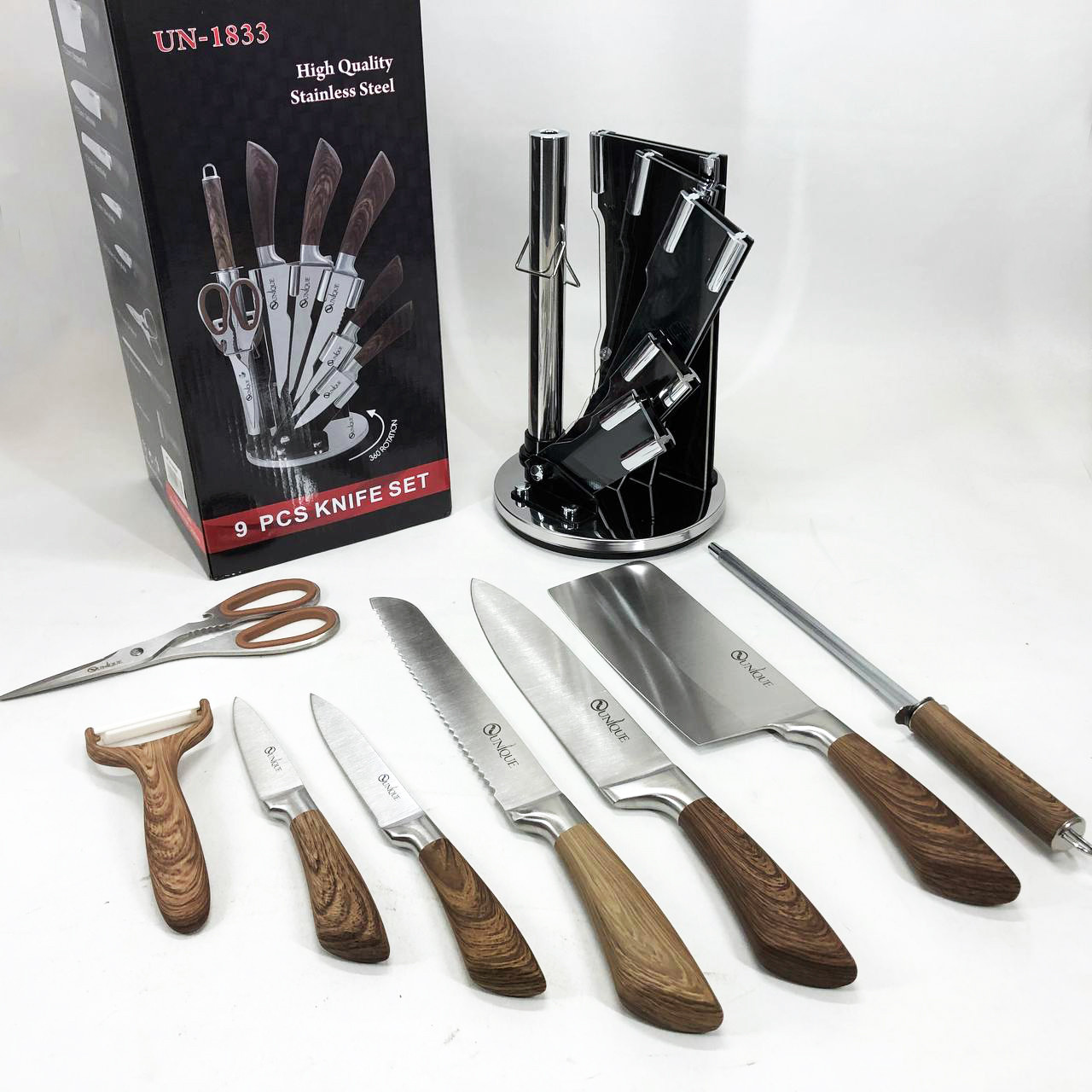 Кухонні ножі для готування UNIQUE UN-1833, Професійні ножі для домашньої кухні Сучасні кухонні NC-68, фото 1