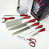 Набір ножів кухонні ножі кухарські набір UNIQUE UN-1832 9 шт, Сталеві кухонні ножі CV-23, фото 7
