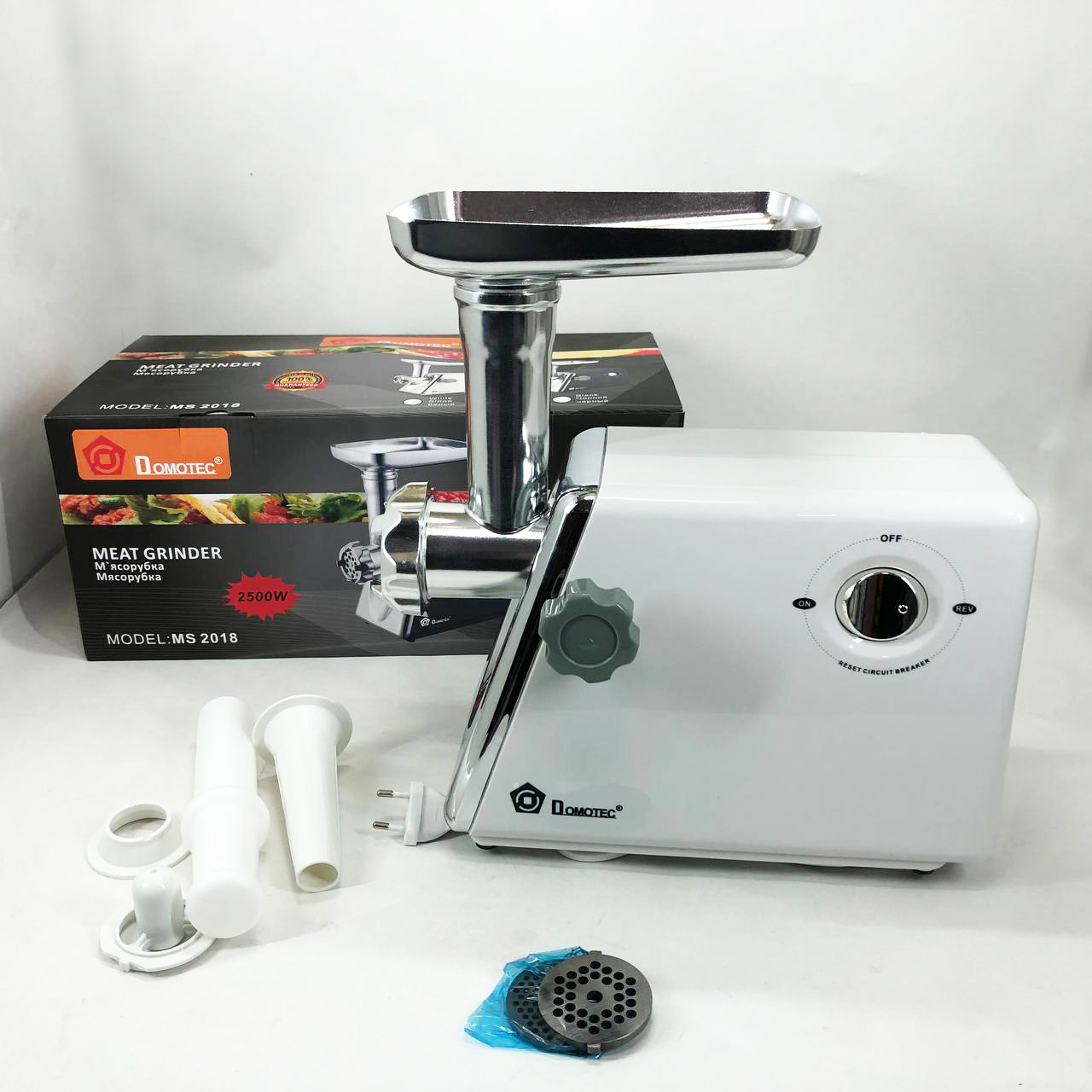 Потужна побутова м'ясорубка для дому Domotec MS-2018 2500 Вт, М'ясорубки хорошої якості XL-83, фото 1