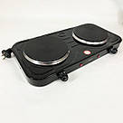 Електроплита з двома електричними конфорками, Електроплита 2 конфорки Компактна побутова PA-91, фото 2