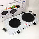 Електроплита настільна від мережі, Електрична плита на дві конфорки для столу, Варильна настільна плита AR-61, фото 2