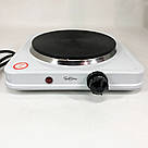 Портативна плита електро Suntera, Плита для приготування їжі, Компактна побутова електроплита VO-13, фото 3