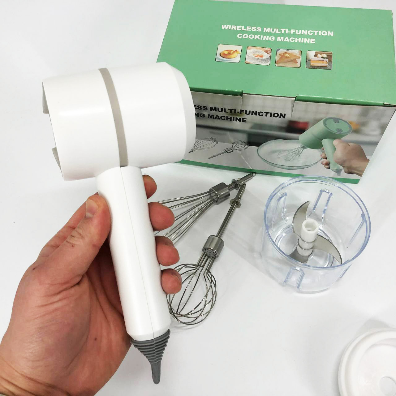 Міксер для приготування тіста і кремів, Міксер з насадкою для крему побутовий кухонний KR-89, фото 1