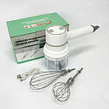 Міксер для приготування тіста і кремів, Міксер з насадкою для крему побутовий кухонний KR-89, фото 4