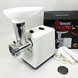 Електрична м'ясорубка з насадкою-кеббе, М'ясорубка з функцією овочерізки 'ясорубки для ковбасок PK-62, фото 5