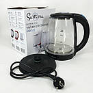 Зручний електричний чайник для кухні Suntera, Електрочайник для дому красивий, Гарний скляний чайник CF-31, фото 7