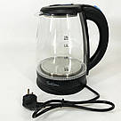 Тихий побутовий чайник Suntera EKB-322B 1500 Вт 1.8 Л, Чайник скляний з підсвічуванням CE-39, фото 4