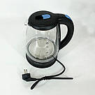 Тихий побутовий чайник Suntera EKB-322B 1500 Вт 1.8 Л, Чайник скляний з підсвічуванням CE-39, фото 7