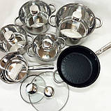 Набір каструль преміум UNIQUE UN-5037 12шт, Набір якісних каструль хорошої якості CJ-54, фото 3