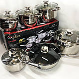 Набір каструль преміум UNIQUE UN-5037 12шт, Набір якісних каструль хорошої якості CJ-54, фото 9