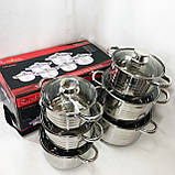 Набір високих каструль UNIQUE UN-5035, Набір каструль з антипригарним покриттям Якісний RF-33, фото 8