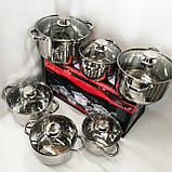 Набір високих каструль UNIQUE UN-5035, Набір каструль з антипригарним покриттям Якісний RF-33, фото 2