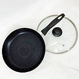 Сковорода якісна гриль UNIQUE UN-5165 26 см, Сковорода з антипригарним покриттям для газової плити PX-88, фото 4