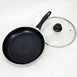 Сковорода якісна гриль UNIQUE UN-5165 26 см, Сковорода з антипригарним покриттям для газової плити PX-88, фото 6