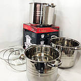 Гарний набір каструль з антипригарним покриттям Unique UN-5041, Каструлі посуд для електричних плит GH-25, фото 10