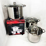 Гарний набір каструль з антипригарним покриттям Unique UN-5041, Каструлі посуд для електричних плит GH-25, фото 4