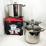 Гарний набір каструль з антипригарним покриттям Unique UN-5041, Каструлі посуд для електричних плит GH-25, фото 5