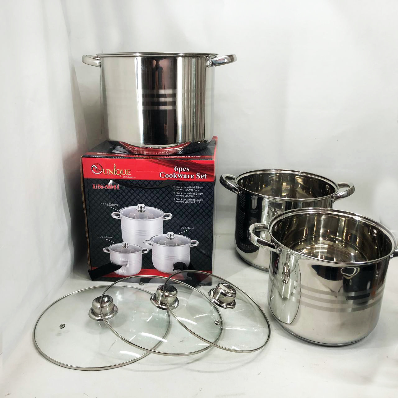 Гарний набір каструль з антипригарним покриттям Unique UN-5041, Каструлі посуд для електричних плит GH-25, фото 1