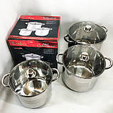 Гарний набір каструль з антипригарним покриттям Unique UN-5041, Каструлі посуд для електричних плит GH-25, фото 2