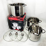 Гарний набір каструль з антипригарним покриттям Unique UN-5041, Каструлі посуд для електричних плит GH-25, фото 6