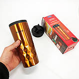 Гарячий термос для чаю, Стильний компактний термос, Термочашки для гарячих напоїв YC-21, фото 3