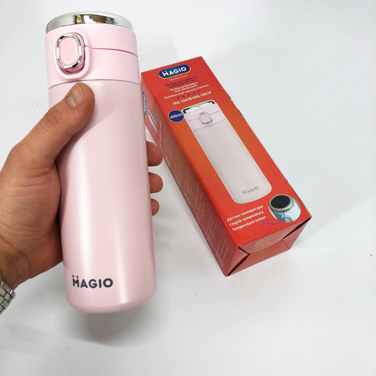 Пляшка-термос з датчиком температури, Термос з датчиком температури якісний, Гарячий термос для чаю XE-76, фото 1