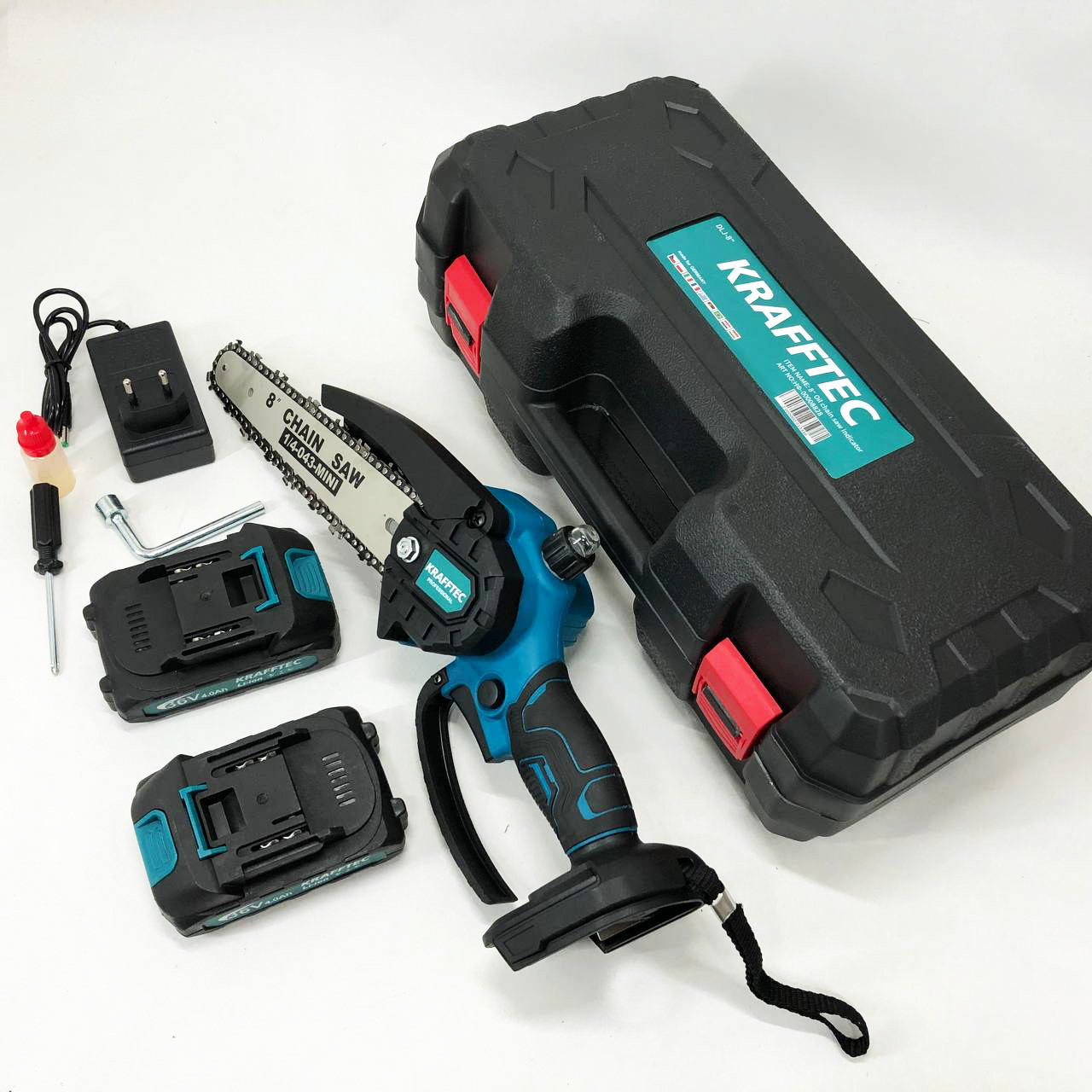 Пилка на батарейках для обрізки гілок Krafftec, Пилки для обрізки саду, Пила ланцюгова компактна AF-89, фото 1