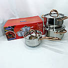 Набір каструль з інноваційним антипригарним покриттям MAGIO MG-1201 6 шт, Каструлі з кришками SU-33, фото 8