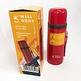 Термокружка вакуумна з поїлкою Well Done WD-7153R 350 мл, Термос для подорожей, Хороший якісний термос OE-84, фото 6