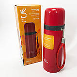 Термокружка вакуумна з поїлкою Well Done WD-7153R 350 мл, Термос для подорожей, Хороший якісний термос OE-84, фото 7