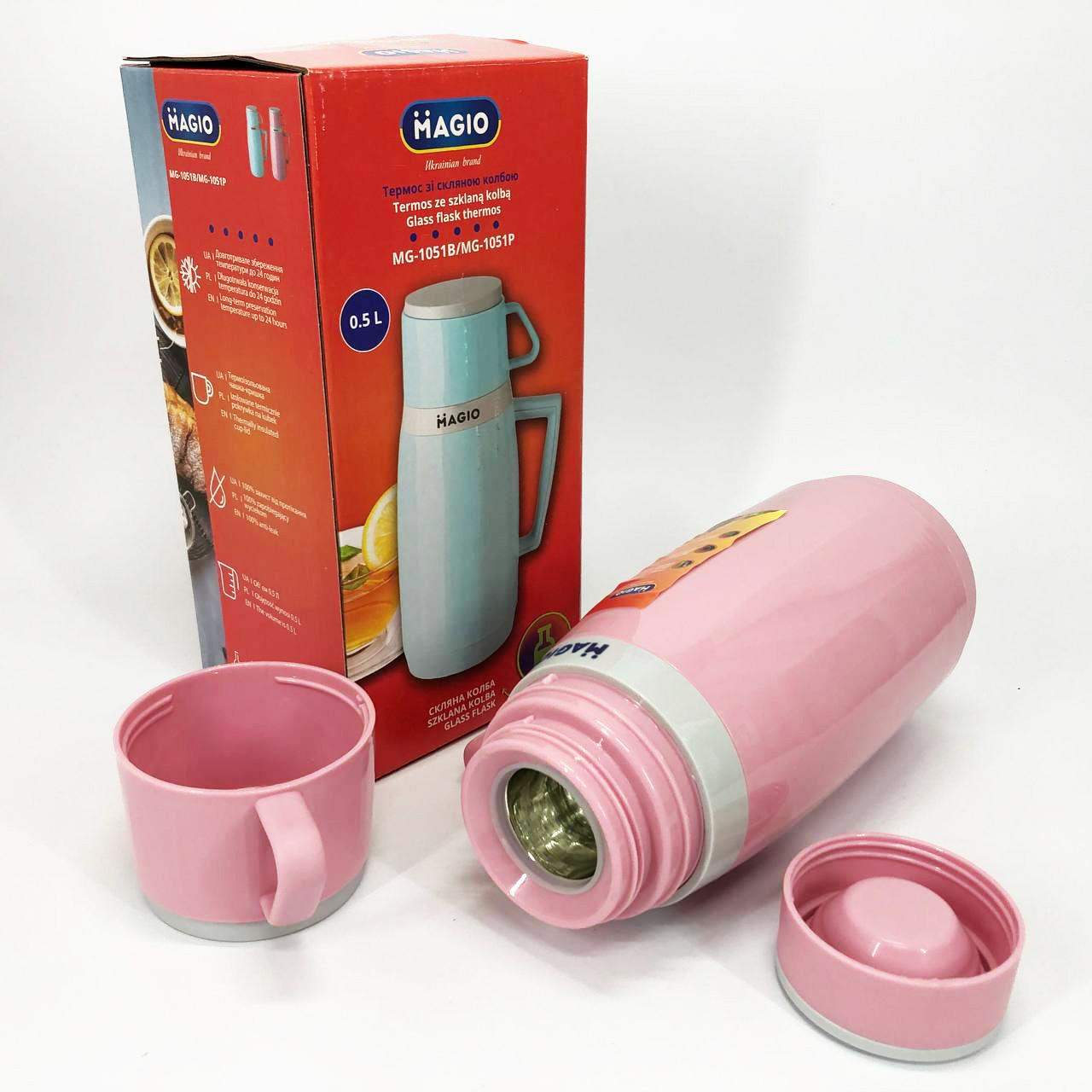 Термос для напоїв на спеку Magio, Термос питний туристичний Стильний компактний Баночка-термос OV-39, фото 1