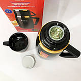 Термос для гарячих напоїв чаю, Термос для чаю помповий Хороший термос металевий WN-44, фото 8