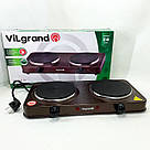 Плита електро для домашнього приготування, Плитка двоконфорочна електрична, Міні-плита для дому PC-18, фото 5