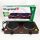 Плита електро для домашнього приготування, Плитка двоконфорочна електрична, Міні-плита для дому PC-18, фото 2