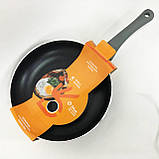 Сковорода алюмінієва з антипригарним покриттям WELL DONE WD-1014W 24 см, Сковорода зручна на кухню UV-91, фото 5